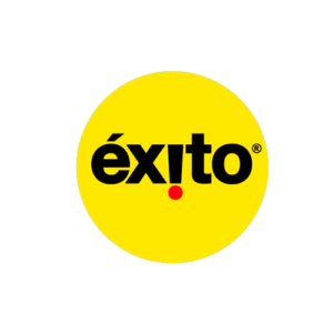 Logotipo de Éxito: Calidad y Variedad para Todos Logotipo de Éxito con texto en negro, un punto rojo en el signo de exclamación y fondo amarillo circular.
