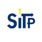 Logotipo del SITP con letras en azul, una flecha hacia la derecha y tres puntos amarillos en la parte superior.